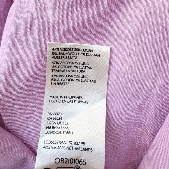 NWT Anthropologie The Colette Ruffle Hem Linen Wide Leg Crop Pants Pink 30 Magic - Picture 7 of 11